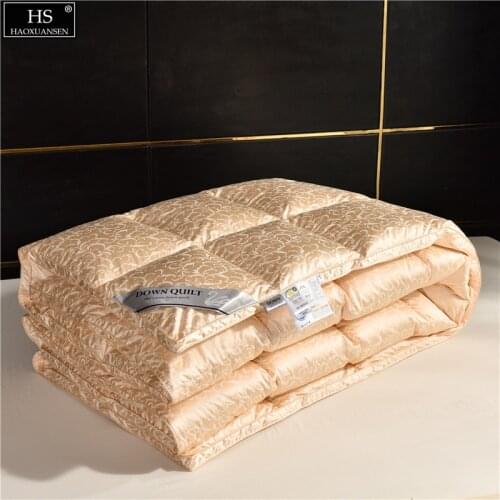 Goose Down Quilt 3.5/4Kg Comforter Jacquard Rolled Grass Gold Filling Power 800 Combed Cotton Duvet Quilt OEKO-TEX Certified