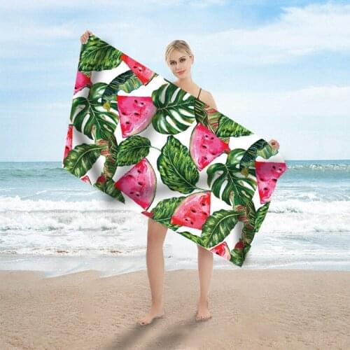Beach Towel Double-Sided Fleece Swimming Bath Towel Printed Flamingo Pattern Beach Towel Absorbent And Quick-Drying Bath Towel