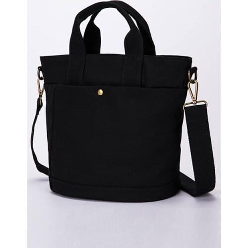 Korean version of simple Japanese canvas tote bag female high-capacity female student shoulder bag