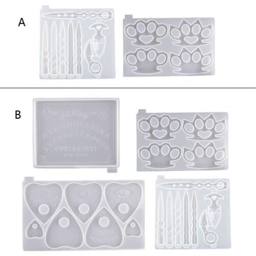 Knuckle silicone resin mold divination finger tiger paw self-defense keychain silicone mold kit jewelry making tools