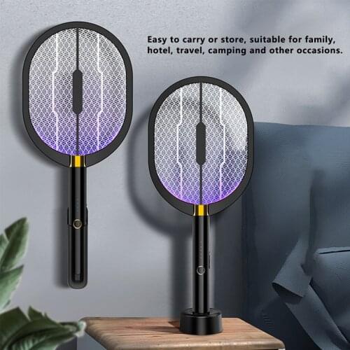 3 IN 1 LED Mosquito Killer Lamp Fly Swatter 3000V LED USB Electric Bug Bat Rechargeable Insect Pest Control Racket 2021 New