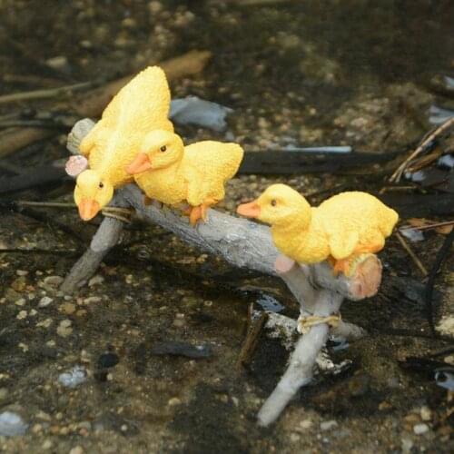 Creative 3PCS Duck Ornament Cute Resin Simulation Animal Garden Artificial Duck Home Decoration Modern Landscape Crafts