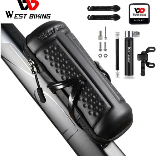 Bicycle Kit Hard Shell Water Bottle with Bottle Cage Bike Pump Tire Spoon Tire Patch Tool Box Riding Equipment Set for MTB Bike