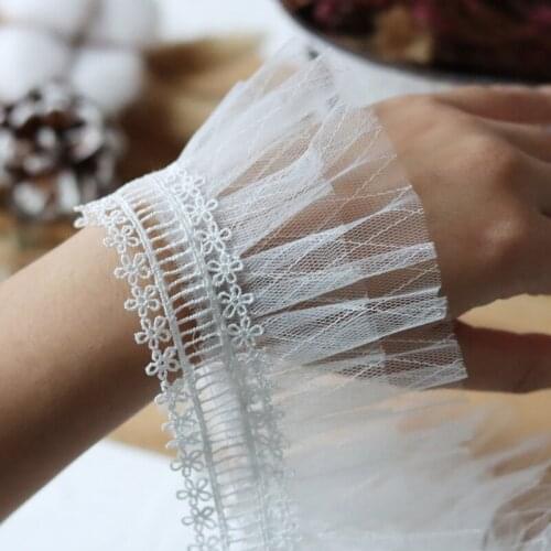 High-end simple water-soluble mesh white lace accessories wedding dress baby dress cuff skirt skirt hem decoration