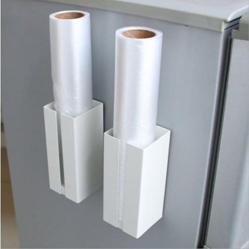 Iron Kitchen Refrigerator Cling Film Storage Cutting Rack Packaging Knife Tin Foil Paper Towel Rack Kitchen Shelf Magnetic