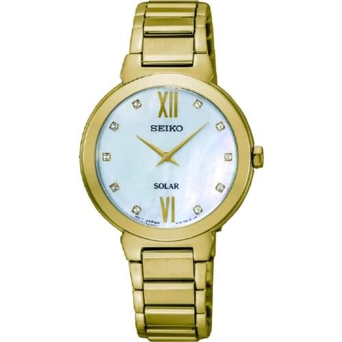 Seiko Solar women SOLAR watch SUP384P1 dial multicolor 30mm strap steel 50m water resist