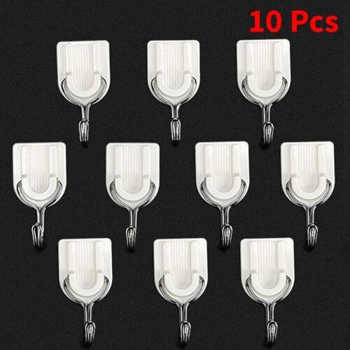Plastic Wall Hook For Clothes Coat Robe Purse Hat Hanger White Round 4cm x 2.7cm 10 PCs