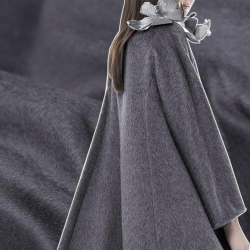 150CM Wide 680G/M Thick Gray Solid Color Wool Fabric for Spring and Autumn Dress Jacket Overcoat Outwear E550