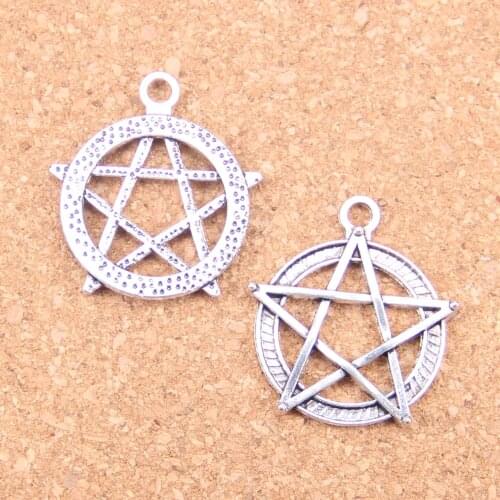 10pcs Charms star pentagram 28mm Antique Pendants,Vintage Tibetan Silver Jewelry,DIY for bracelet necklace