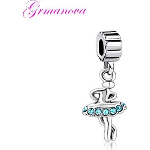 Cute little girl ballet dancer European and American charm beads DIY handmade jewelry amulet Fit Pandora Bracelet Necklace