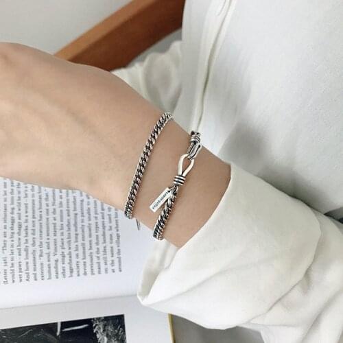 Bracelet for Women Chain Square Geometric 925 Sterling Silver Women Bracelet Fashion Bracelets for Women Silver 925 Sterling