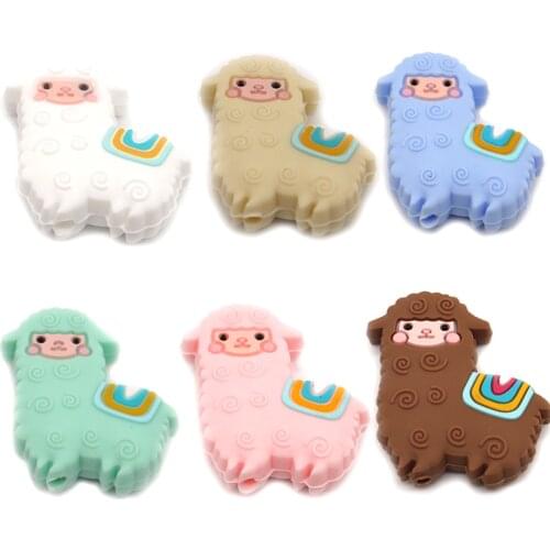 Animal Shape Teether Teething Beads Cute Shape Pacifier Clips Beads Soft&Safety Cartoon Shape BPA Free Silicone Beads