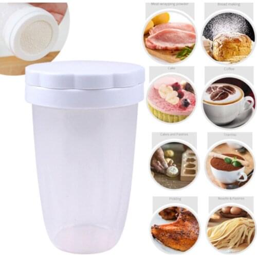 Household Plastic Powder Chocolate Shaker Icing Sugar Powder Flour Powder Cocoa DIY Coffee Sifter Shaker With Cover Bakeware