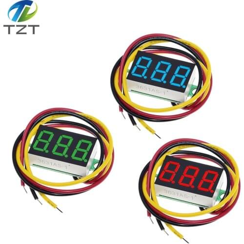 0.36" Digital Voltmeter DC 0V-100V Three Lines 3 digit Voltage Panel Meter Display led Color Red
