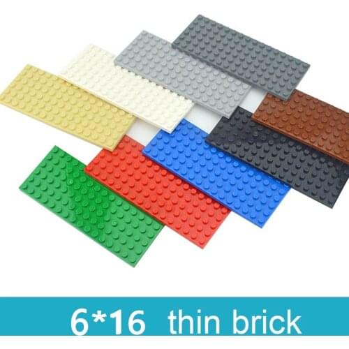 6pcs Assembles Particles 6x16 Thin Figures Bricks Educational DIY Building Blocks Creative Size Compatible With 3028 Toys Gifts