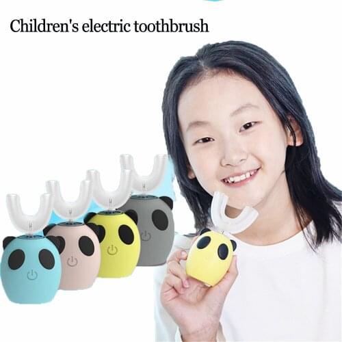 Children Electric Toothbrush 360 Degrees U Ultrasonic Teeth Brush USB Charging Automatic Soft Head Cartoon Pattern For Kids
