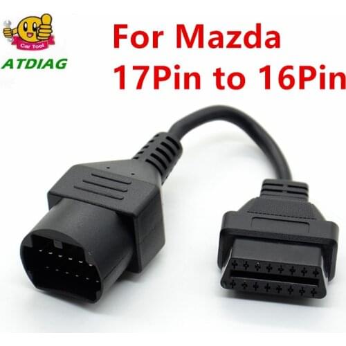 For Mazda 17Pin to 16Pin OBD2 OBD II Cable Connector cable for Mazda 17 pin connect adapter