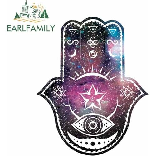 EARLFAMILY 13cm x 10.5cm For Hamsa Hand Motorcycle Car Stickers Vinyl Car Wrap Decal Repair Sticker Suitable for VAN RV Decor