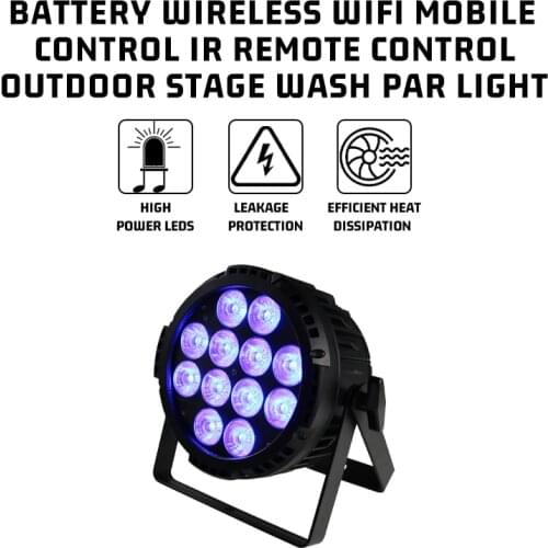 Grezer RGBWAUV WIFI Wireless DMX LED Par Event Show Battery Operated Waterproof Stage Light
