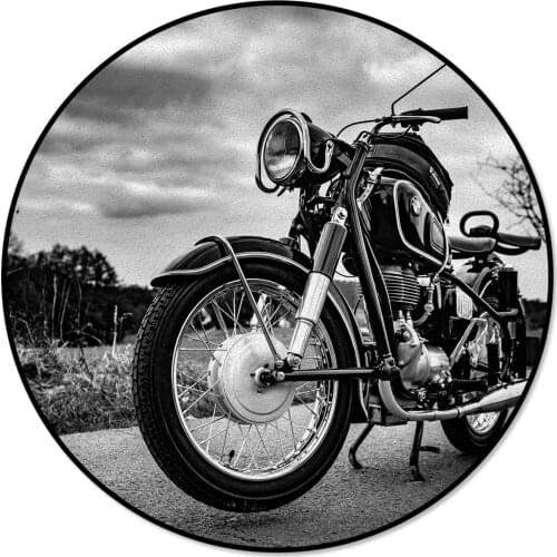 Creative Rugs for Children Rooms Motorcycle On The Road Pattern Round Carpet Rug Carpets for Home Living Room Bedroom