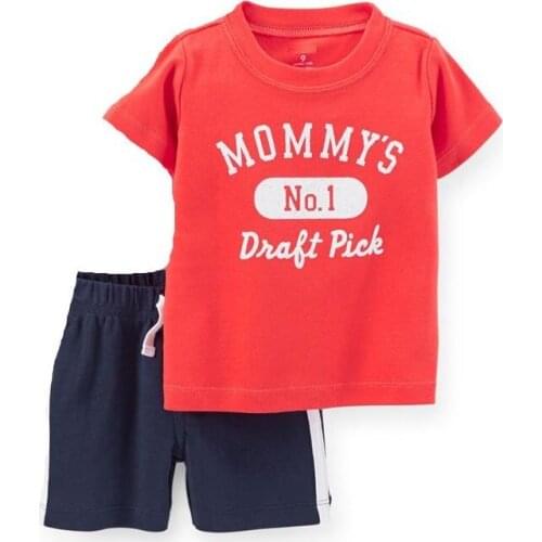 Fashion Baby Clothes Set Children Outfits 100% Cotton Babies Boy Sport Clothing Suit Mommys No.1 Toddler Outfits Top Bodysuits