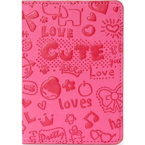 Fashion Organizer Passport cover Leather Passport Holder-Rose Red