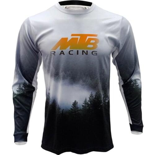 MTB Misty forest elements Loose Long sleeve RPET DH MX long motocross Racing Riding Fitness training long T-shirt