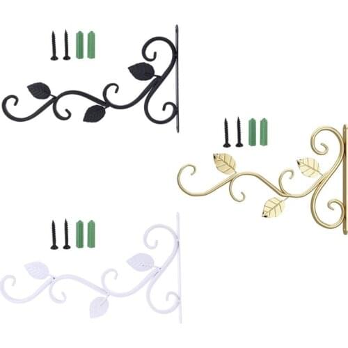 European Style Wall Hanging Flower Pot Support Bracket Hook Iron Hanger Plants Holder Balcony Home Decoration