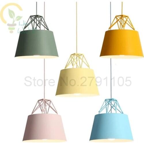 Nordic Light Dia 30cm Led Lighting Fixtures for Restaurant Bedroom,Modern Design Macaroon Iron Pendant Light Industrial Lighting