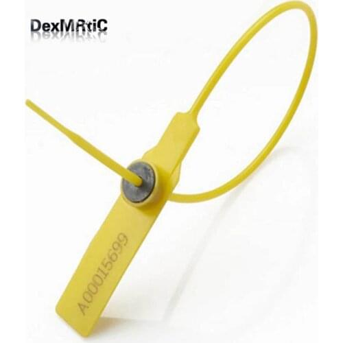 30pcs High quality plastic seal containing iron tag tightening seals container truck cable tie security blockade label 280mm