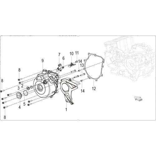 Left cover phase sensor rear left cover gasket Of Benelli BJ500 Leoncino 500