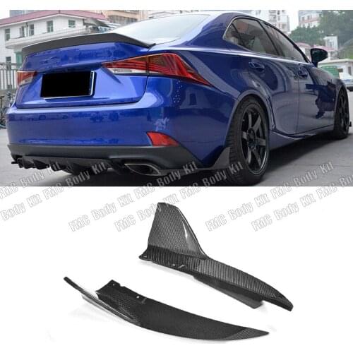 Real Carbon Fiber Rear Bumper Splitters Lip Aprons for Lexus IS F Sport Sedan 4 Door Only 2017 2018 Rear Bumper Splitters FRP