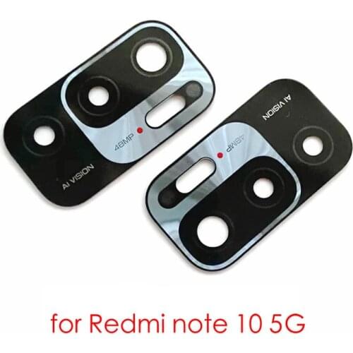 2pcs/lot Original New Back Rear Camera lens glass replacement for Xiaomi Redmi Note 10 5G with sticker