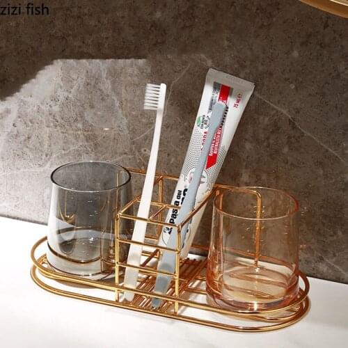 Whiskey Glass Mug Bathroom Tumbler Holders Wall Mount Tooth Brush Storage Rack Organizer Wall-mounted Free Punch Cup Holder
