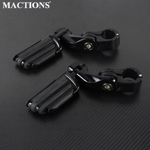 Universal Motorcycle 32mm Short Angled Adjustable Highway Footpegs Foot Peg Footrest Pedal Mount Set For Harley For Yamaha