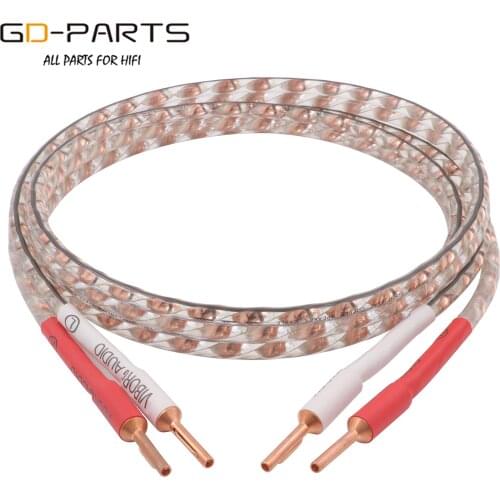 Viborg VS903+VB401 Banana Plug Cable 17AWG twist solid Flat copper speaker Wire with VB401 Pure Copper Hand made DIY HiFi Cable