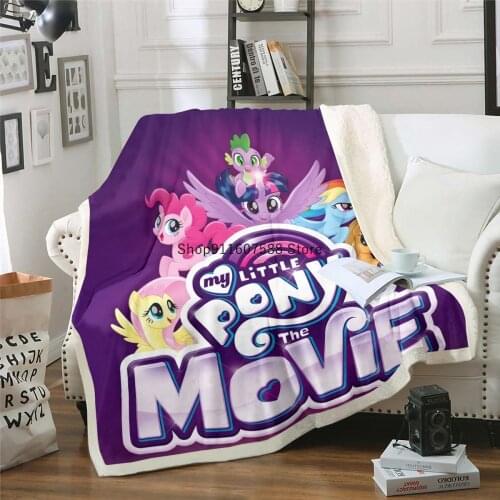 My Little Pony funny cartoon Hooded Blanket 3D full printed Wearable Blanket Adults/Child Fleece Blanket style-1