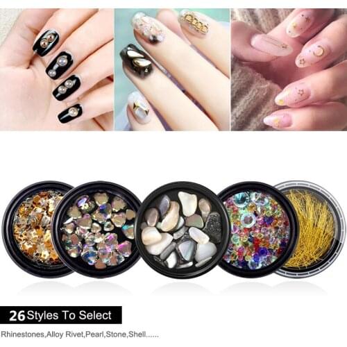 1 Box Mix Colors 3D AB Rhinestones Crystal Plastic Nails Rivets Stones For Nail Art Decorations Diy Design Manicure