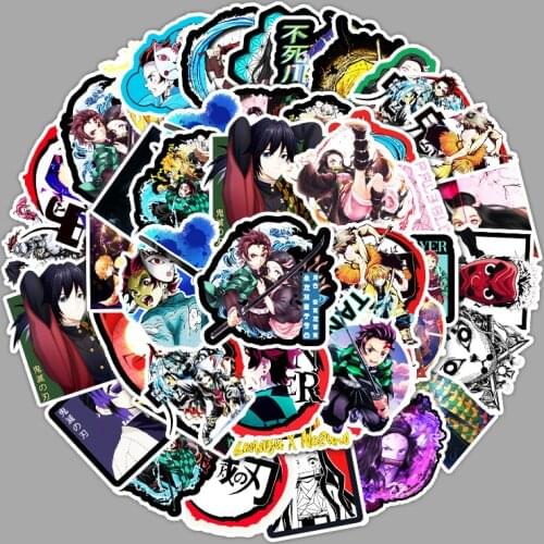 50 Pcs/pack Cartoon Decorative Stickers Laptop Scooter Refrigerator Car Waterproof Stickers Toys Anime Stickers Pack