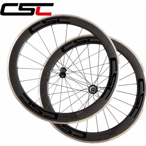 700C 23mm width 60mm depth clincher bike wheelset R36 hub aluminum breaking surface road bicycle carbon alloy wheels sapim cx