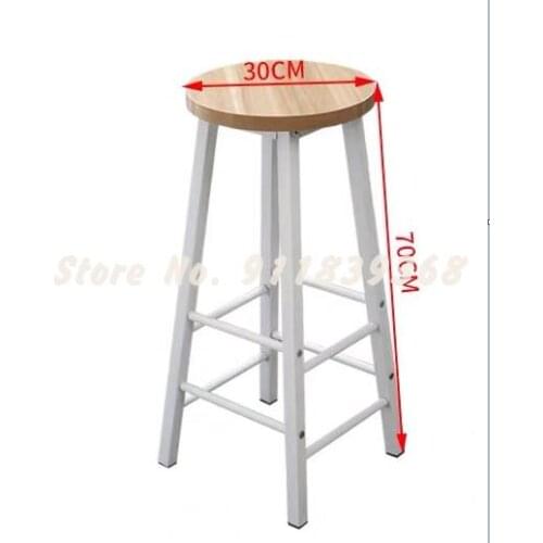 Bar Chair Modern Simple Bar Chair Household High Stool Round Stool Coffee Shop Milk Tea Shop Bar Stool Small Stool