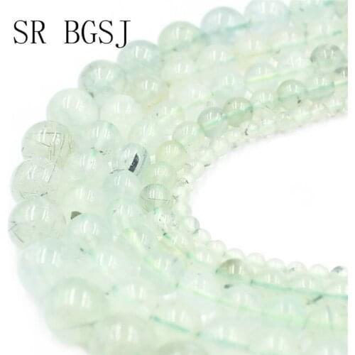 Free Shipping 4 6 8 10 12mm New Fashion Green Prehnites Gems Genuine Natural Round Beads Stone DIY Beads Strand 15"
