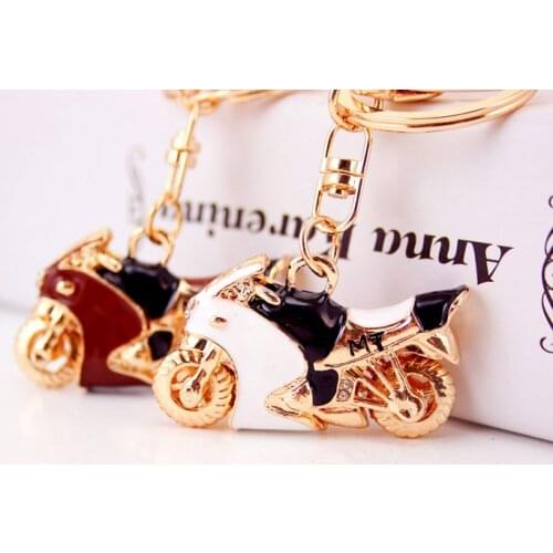 Rhinestone Motorbike Creative Fashion Popular Alloy Crystal Keychain Bag Key Chains Couple Gift Charm Jewelry Key Ring