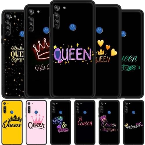 King Queen Lovers Couple Cute Phone Case for Motorola Moto G9 Play One Fusion Plus G8 Power G Stylus Hyper E7 Edge Lite Cover