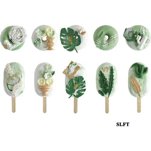 Fake cake simulation food shop store decoration display props Leaves flower donuts doughnut ice cream popsicle model toys