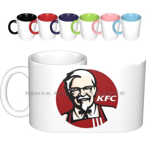 Kfc Logo Ceramic Mugs Coffee Cups Milk Tea Mug Kfc Logo Fast Food Creative Trending Vintage Gift Bottle Cup