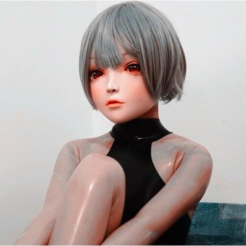 KM116)Quality Handmade Female/Girl Resin Half Head Japanese Cartoon Character Cosplay BJD Doll Kigurumi Mask Crossdresser