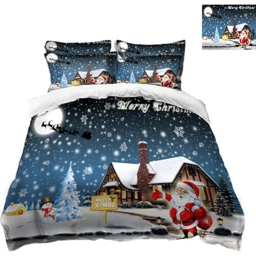 Bedding set full size 3D bedsheet Duvet Pillowcase bed cover Twin Queen Bed Linen Santa Claus Home decorate California king
