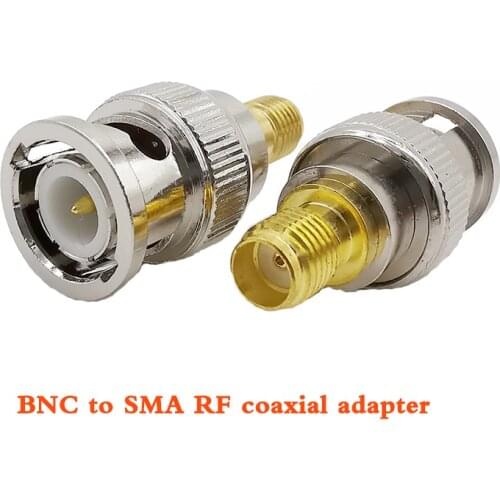 1Pcs BNC to SMA RF Coaxial Connector BNC Male Jack to SMA Female Plug Straight Converter SMA to BNC Plug Jack Connector Adapter