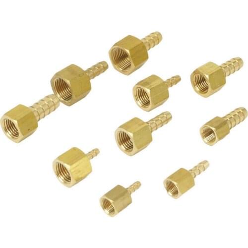 1/8" 1/4" 3/8" NPT Female x 1/8" 3/16" 1/4" 5/16" 3/8" Hose Barb Tail Brass Fuel Fittings Connectors Adapters